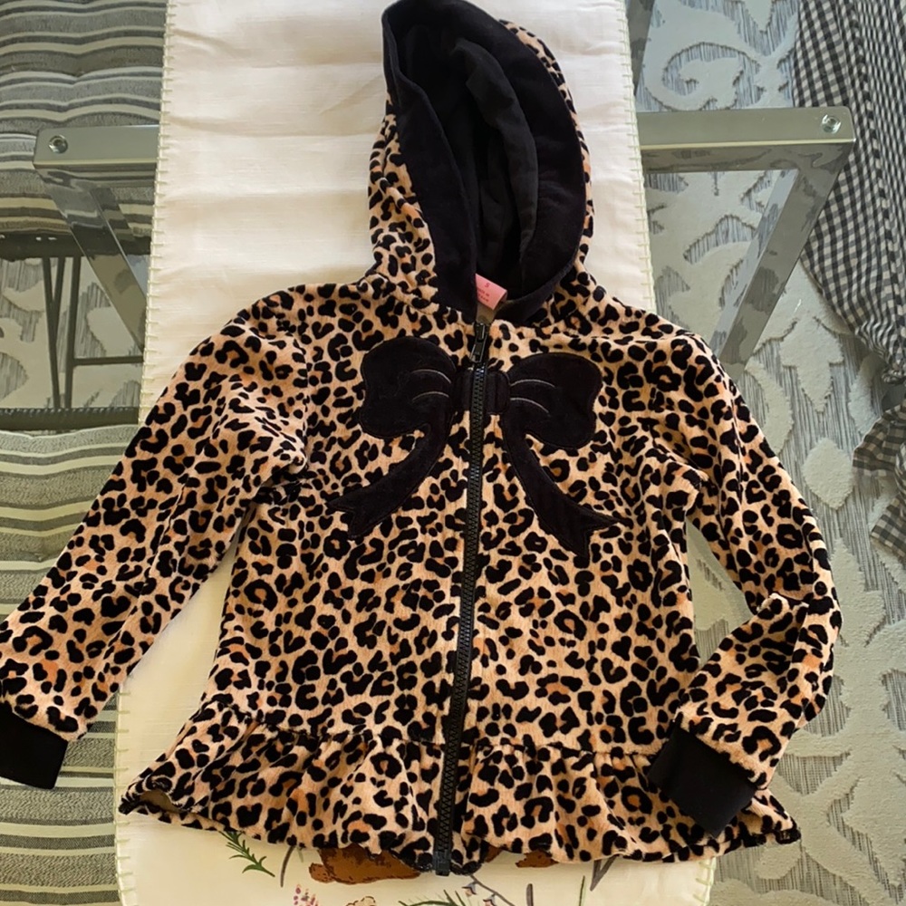 Copper Key Kids Leopard Zip Up Hoodie size 5
